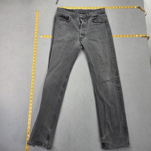 Levi's Other - Vintage Levis 501 Jeans Mens Black Made USA Button Distressed 90s Fits 30x30